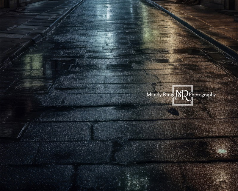 Kate Alley at Night Rubber Floor Mat designed by Mandy Ringe Photography - Kate Backdrop AU