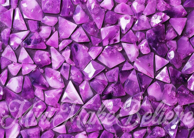 Kate Amethyst Gems Rubber Floor Mat for Photography designed by Mini MakeBelieve - Kate Backdrop AU