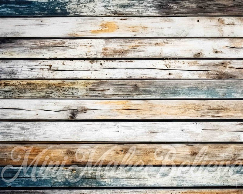 Kate High Distressed Barn Wood Rubber Floor Mat Photography designed by Mini MakeBelieve - Kate Backdrop AU