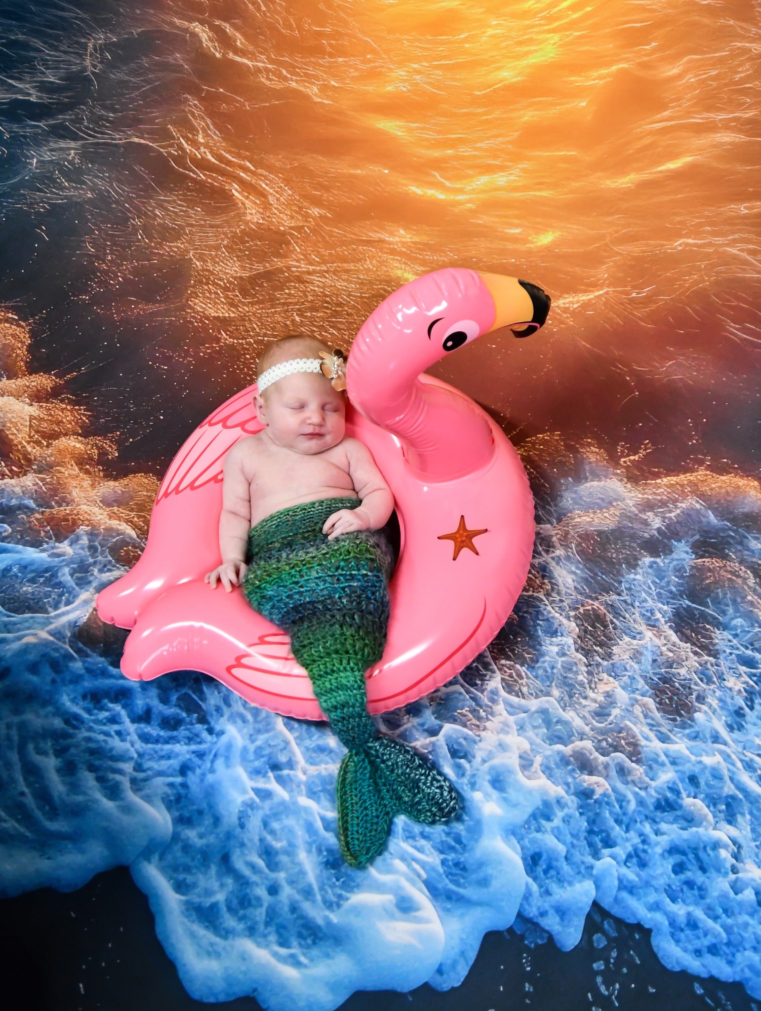 Kate Ocean Beach Wave Sunset Rubber Floor Mat designed by Mini MakeBelieve - Kate Backdrop AU