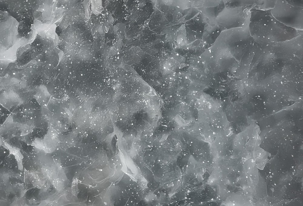 Kate Abstract Texture Cracked Ice Gray Rubber Floor Mat Designed by Mini MakeBelieve - Kate Backdrop AU