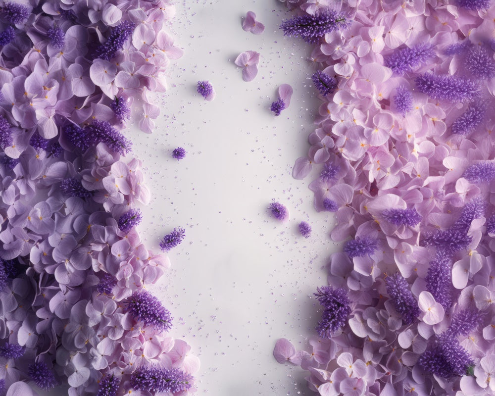 Kate Newborn Purple Floral Petals Rubber Floor Mat Designed by Mini MakeBelieve - Kate Backdrop AU