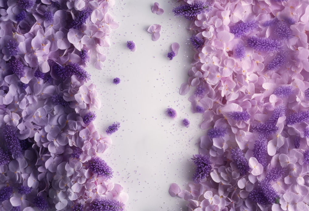 Kate Newborn Purple Floral Petals Rubber Floor Mat Designed by Mini MakeBelieve - Kate Backdrop AU
