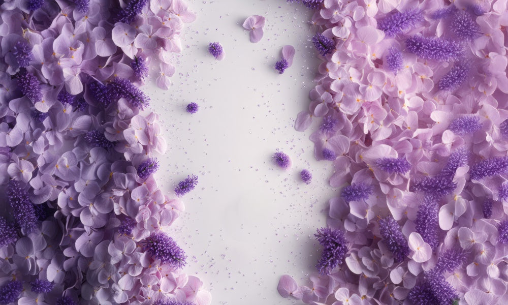 Kate Newborn Purple Floral Petals Rubber Floor Mat Designed by Mini MakeBelieve - Kate Backdrop AU