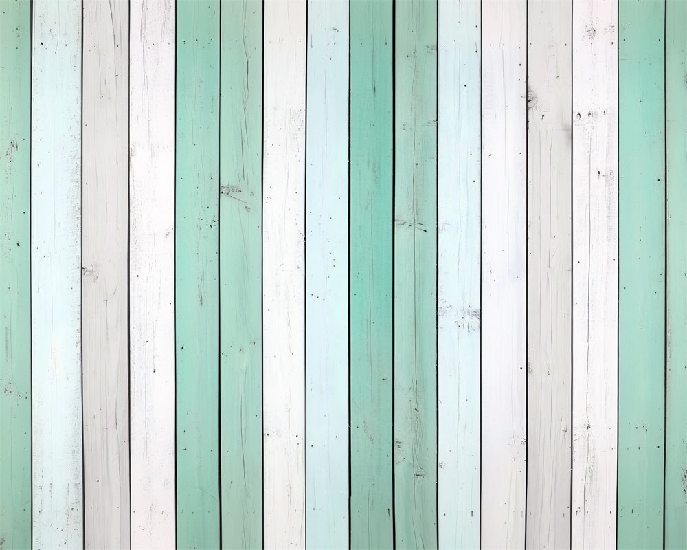 Kate Mint White Wooden Plank Rubber Floor Mat Designed by Mini MakeBelieve - Kate Backdrop AU