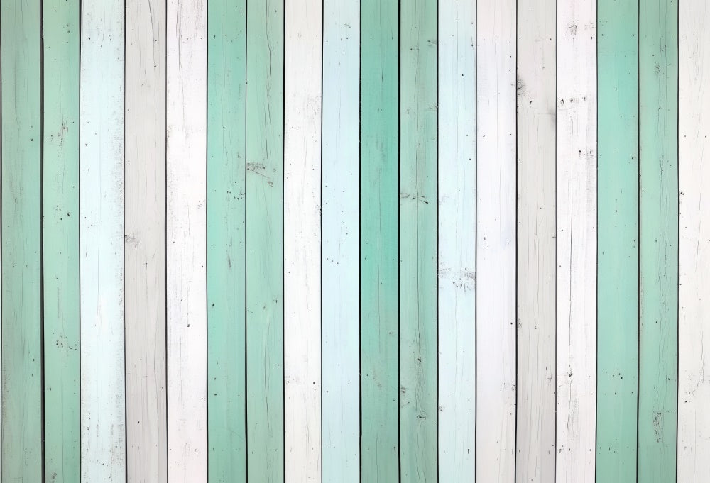 Kate Mint White Wooden Plank Rubber Floor Mat Designed by Mini MakeBelieve - Kate Backdrop AU