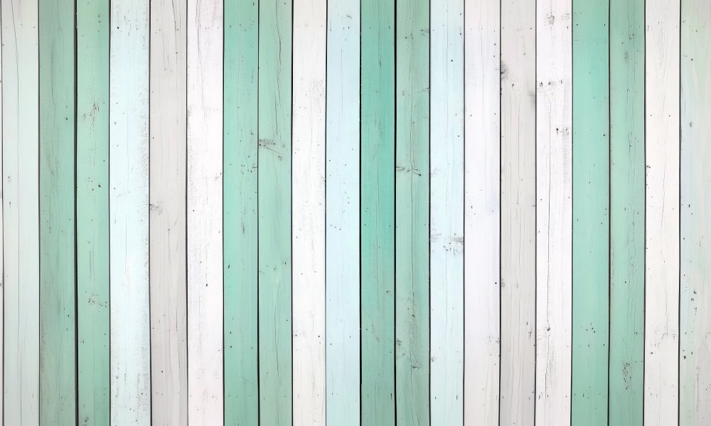Kate Mint White Wooden Plank Rubber Floor Mat Designed by Mini MakeBelieve - Kate Backdrop AU