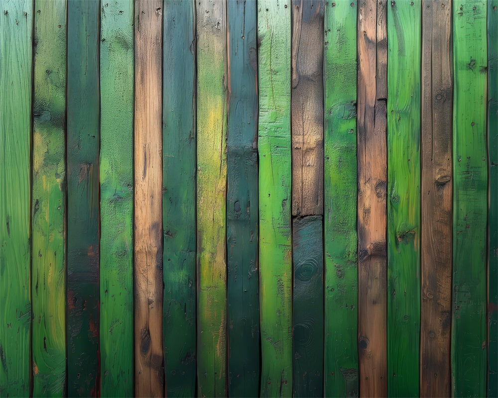 Kate St. Patrick's Day Green Wooden Plank Rubber Floor Mat Designed by Mini MakeBelieve - Kate Backdrop AU