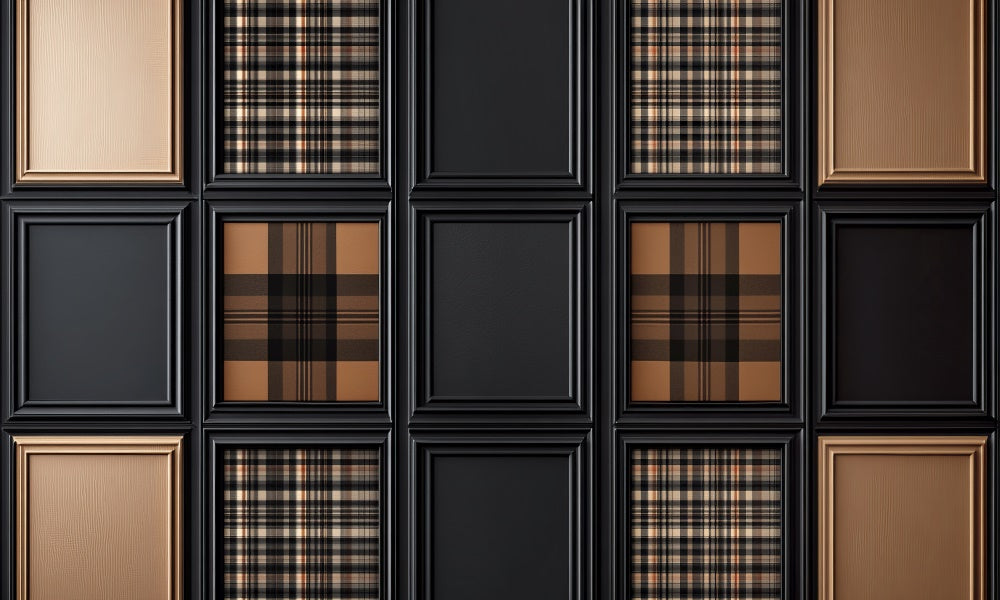 Kate Father's Day Plaid Frame Pattern Rubber Floor Mat Designed by Mini MakeBelieve - Kate Backdrop AU