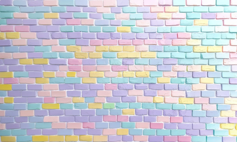 Kate Candy Colored Brick Wall Rubber Floor Mat Designed by Mini MakeBelieve - Kate Backdrop AU