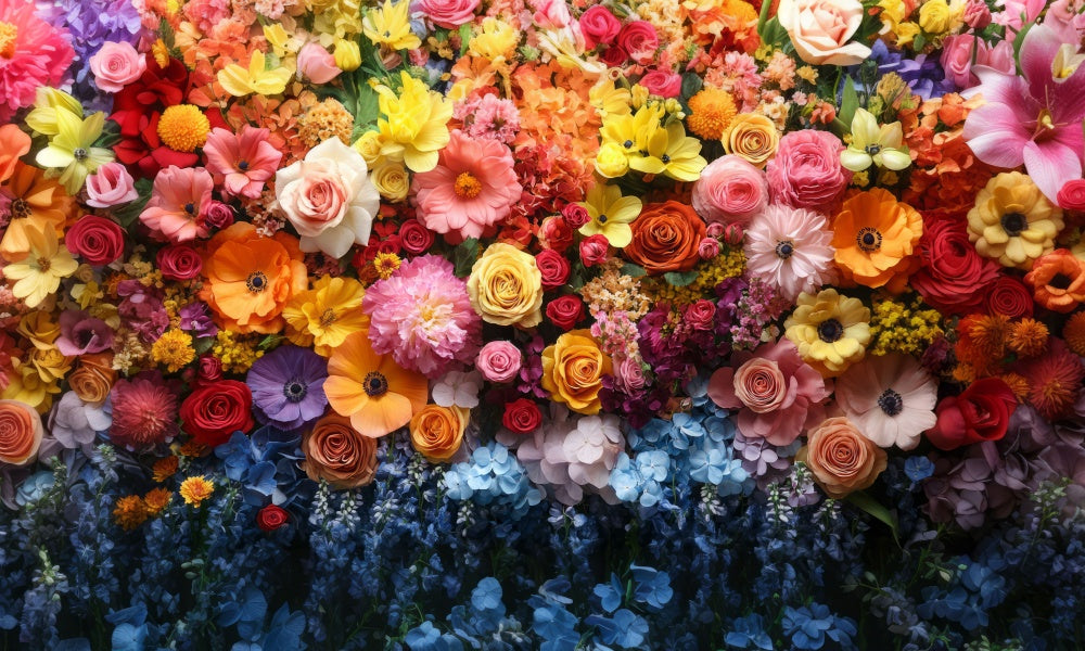 Kate Giant Spring Flowers Rubber Floor Mat Designed by Mini MakeBelieve - Kate Backdrop AU
