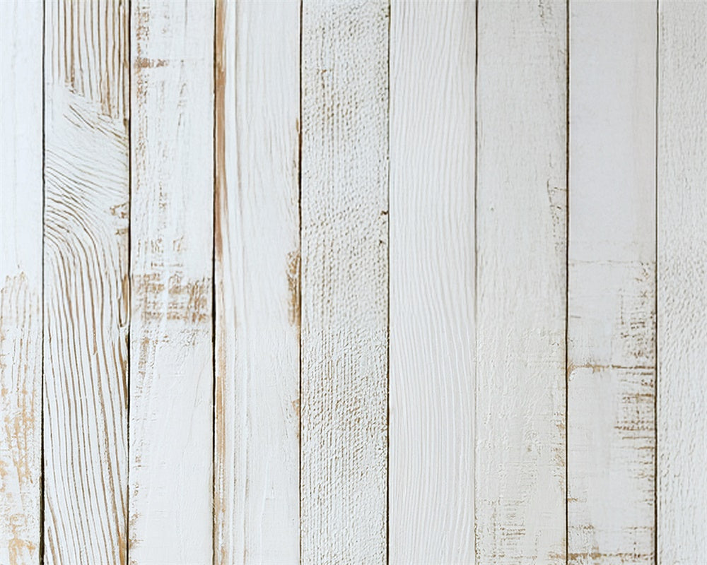Kate Retro White Rustic Wood Rubber Floor Mat designed by Mandy Ringe Photography