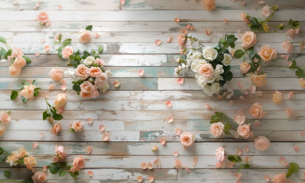 Kate Spring Pink Roses Rubber Floor Mat designed by Mini MakeBelieve - Kate Backdrop AU