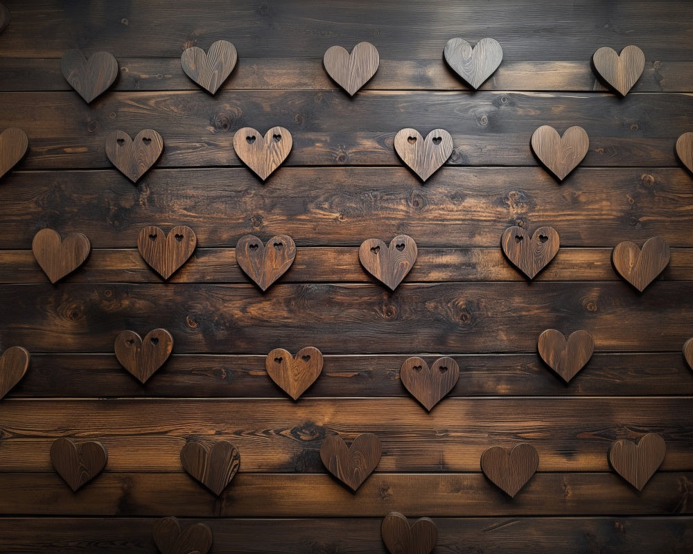 Kate Heart Shaped Wood Grain Rubber Floor Mat designed by Mini MakeBelieve - Kate Backdrop AU