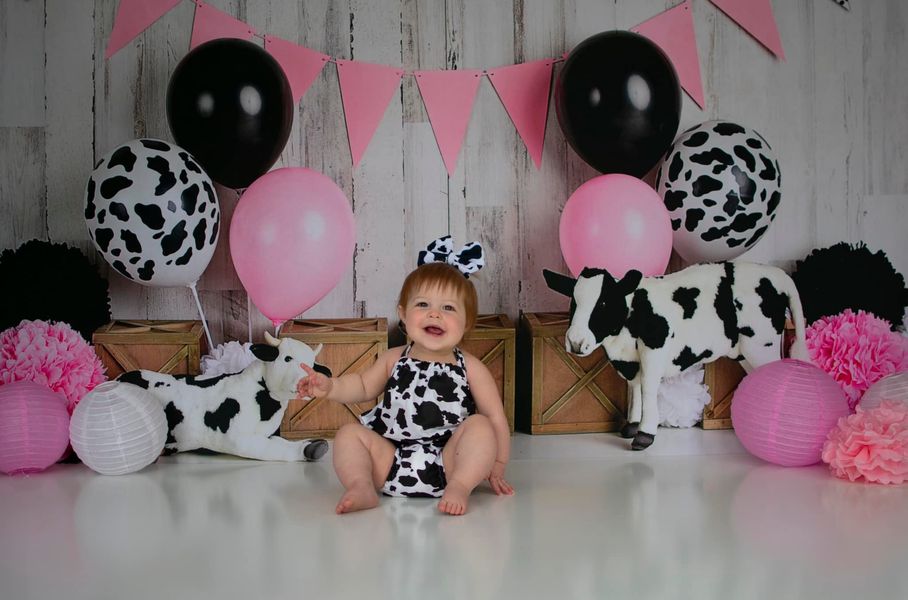 Kate Cow Girly Birthday Children Backdrop Designed By Mandy Ringe Photography - Kate Backdrop AU