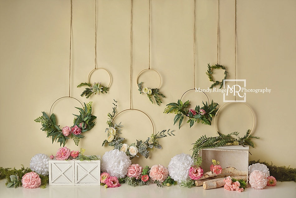 Kate Boho Spring/mother's Day Floral Hoops Backdrop Designed By Mandy Ringe Photography - Kate Backdrop AU