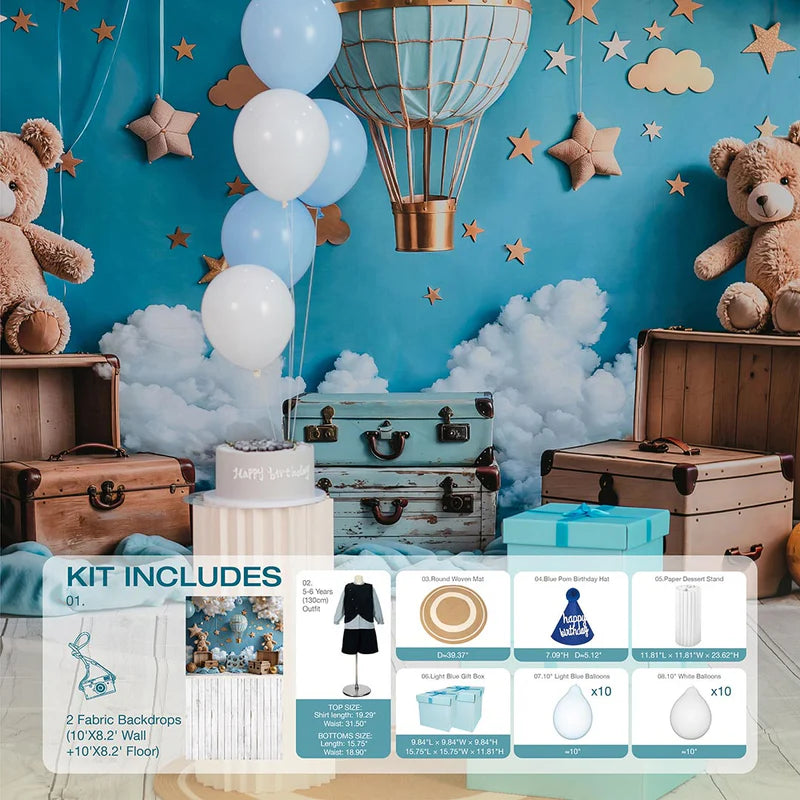 Kate Blue Birthday Photo Kit - Kate Backdrop AU