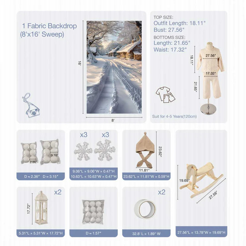 Kate Winter Outdoor Snow Scene Photo Kit