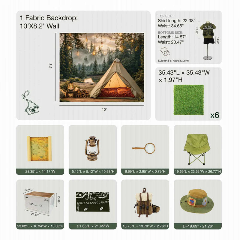 Kate Camping Adventure Photo Kit - Kate Backdrop AU