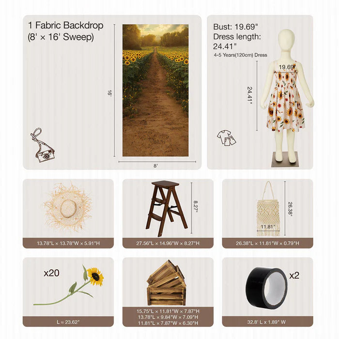 Kate Summer Sunflower Photo Kit - Kate Backdrop AU