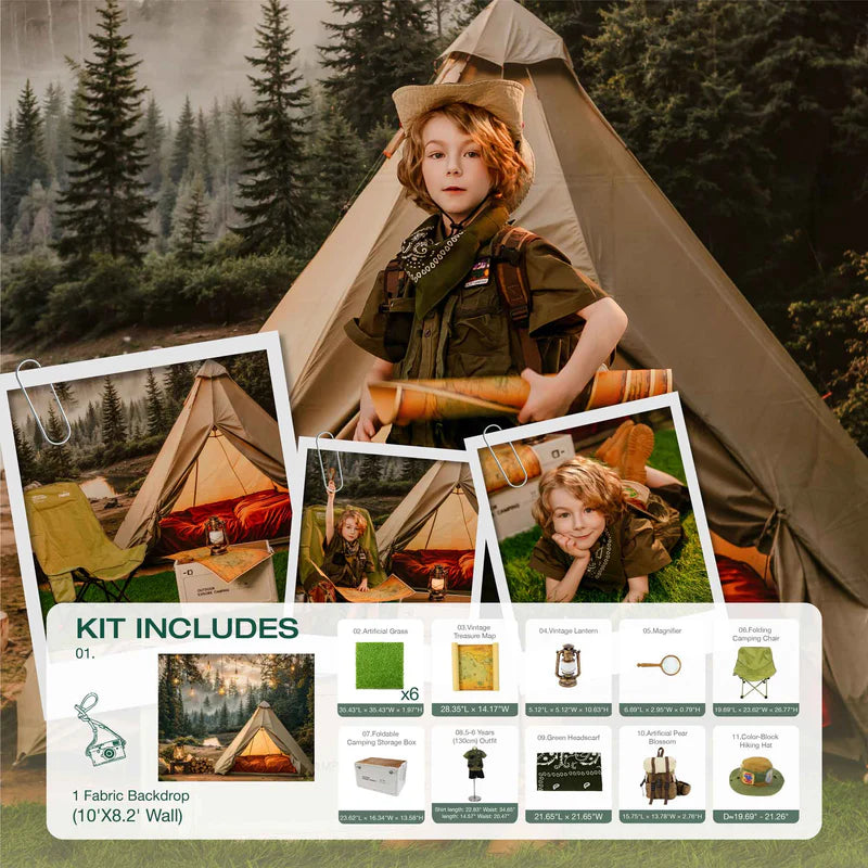 Kate Camping Adventure Photo Kit - Kate Backdrop AU