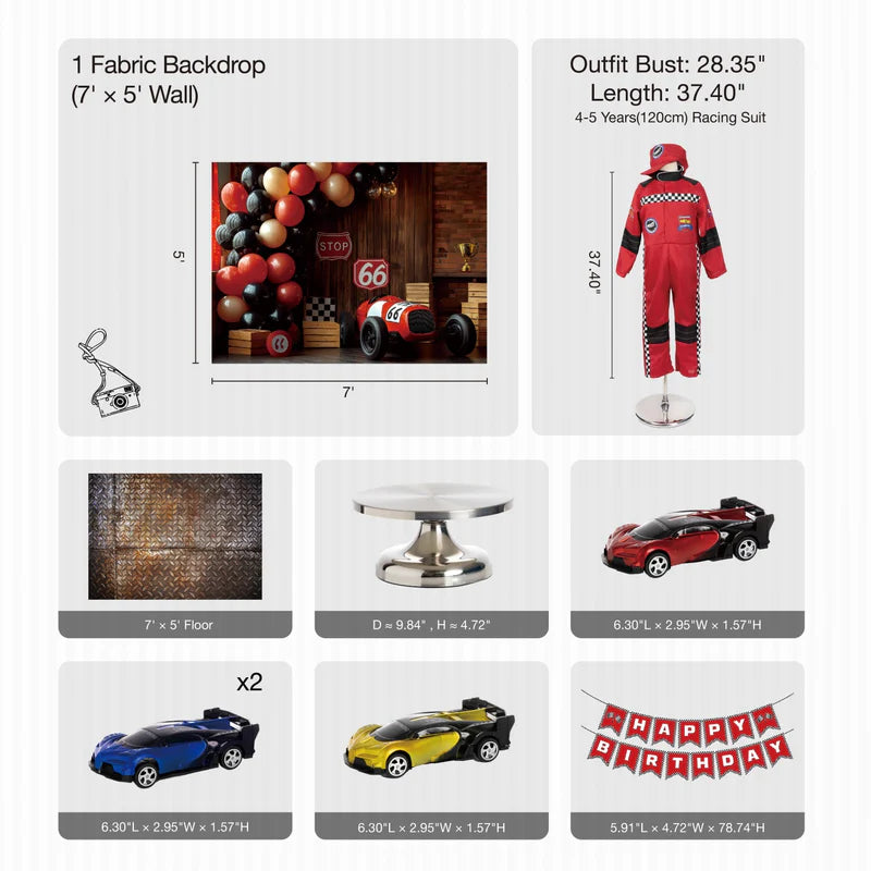 Kate Racing Happy Birthday Photo Kit - Kate Backdrop AU