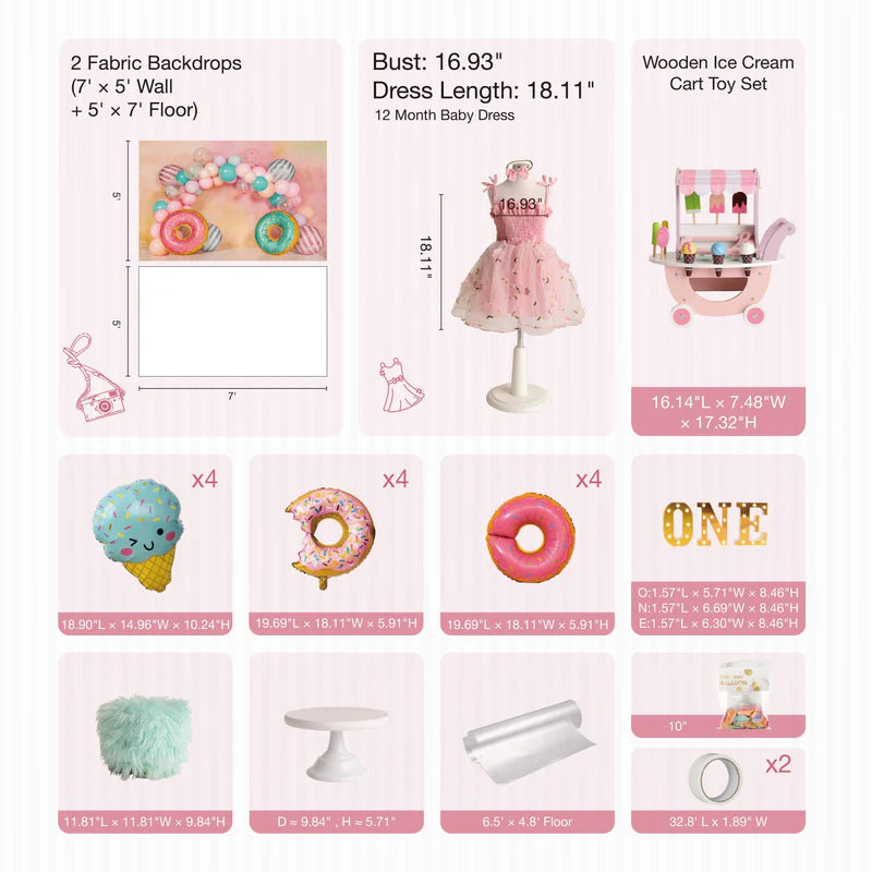 Kate Donut Cake Smash Photo Kit - Kate Backdrop AU