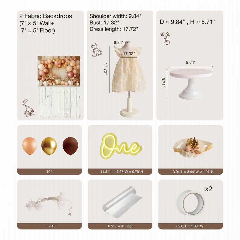 Kate Boho Pumpkins Cake Smash Photo Kit