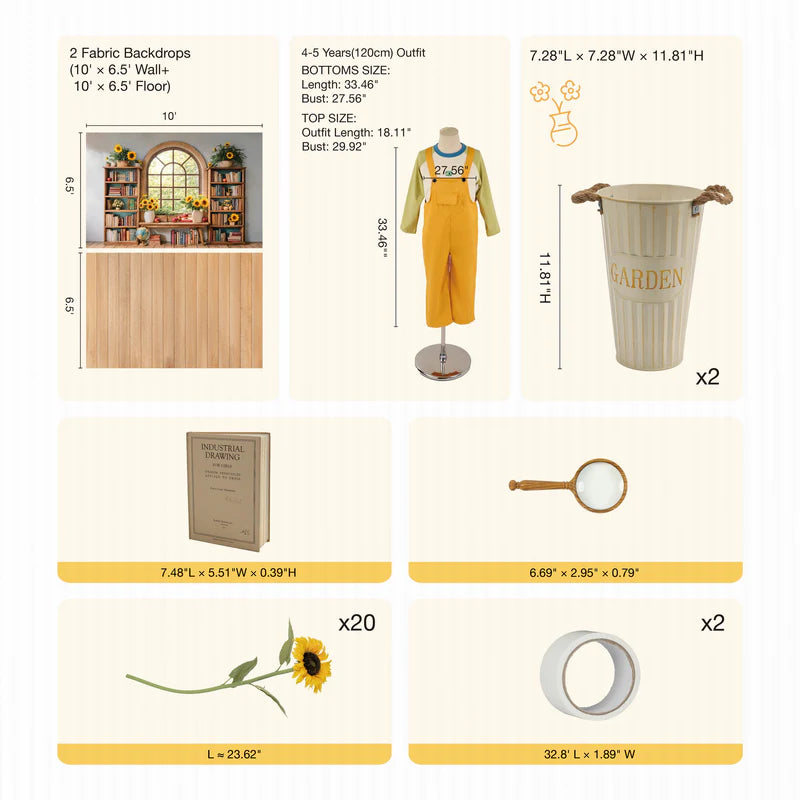 Kate Back to School Classroom Arch Window Sunflower Photo Kit
