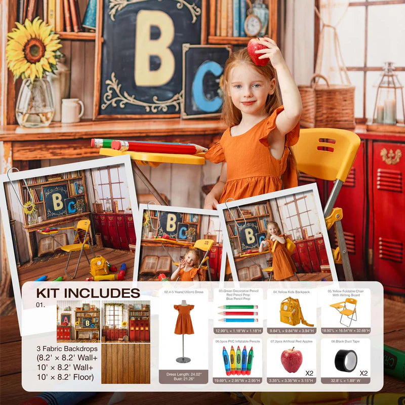 Kate Back To School Classroom Pencil Room set Photo Kit