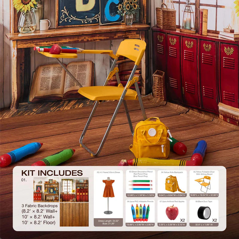 Kate Back To School Classroom Pencil Room set Photo Kit