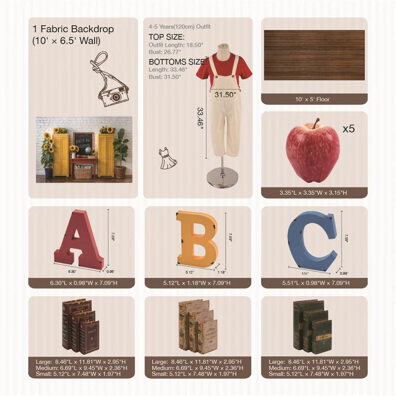 Kate Back to School Chalkboard ABC Photo Kit - Kate Backdrop AU
