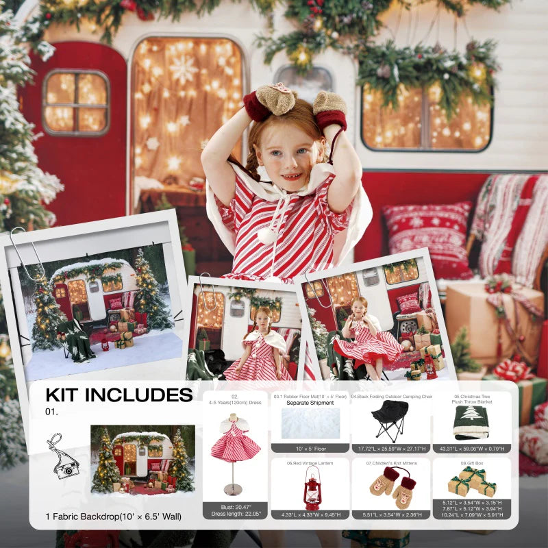 Kate Winter Christmas Tree Camper RV Gifts Photo Kit - Kate Backdrop AU