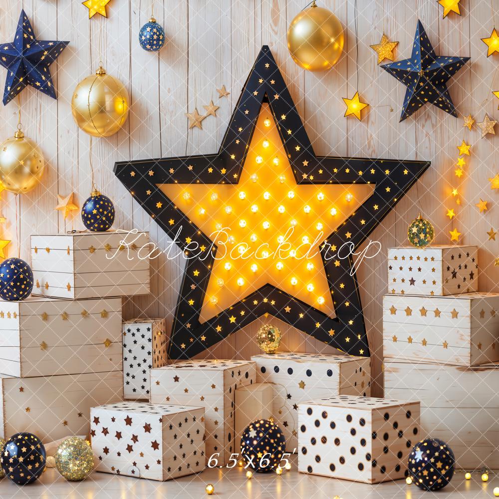 Kate Star Lights Gift Boxes Wooden Wall Backdrop Designed by Emetselch - Kate Backdrop AU