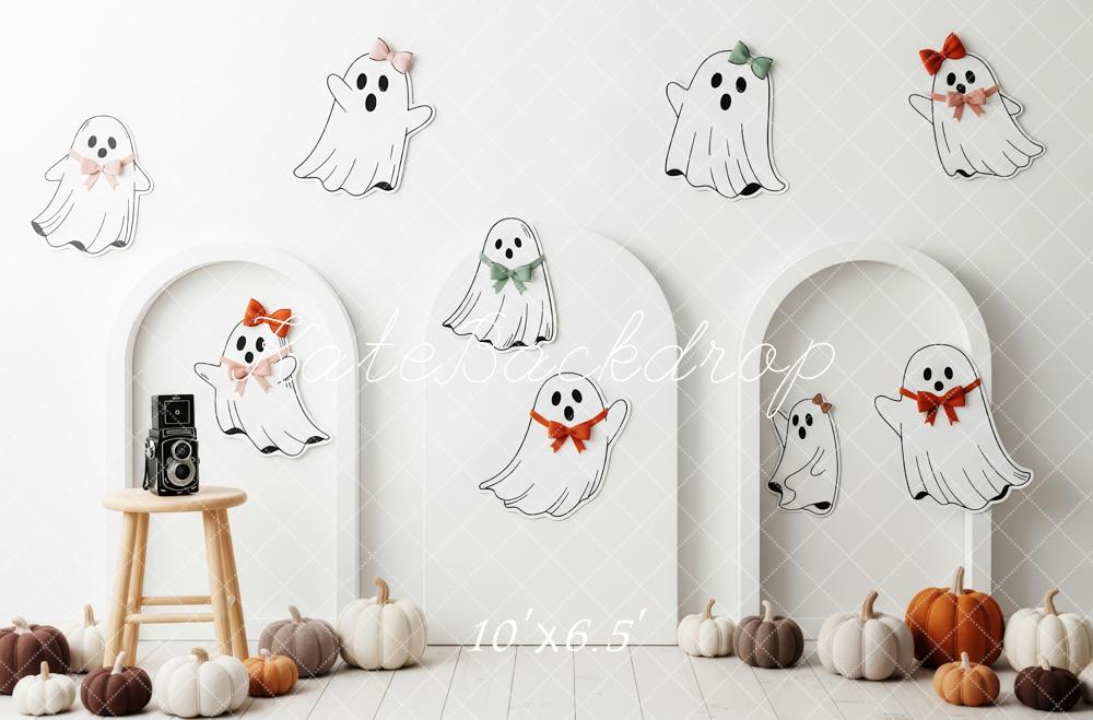 Kate Halloween Ghosts White Arch Backdrop Designed by Patty Roberts - Kate Backdrop AU