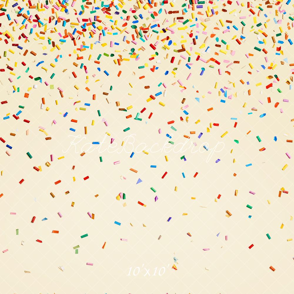 Kate Colourful Confetti Cream Backdrop Designed by Chain