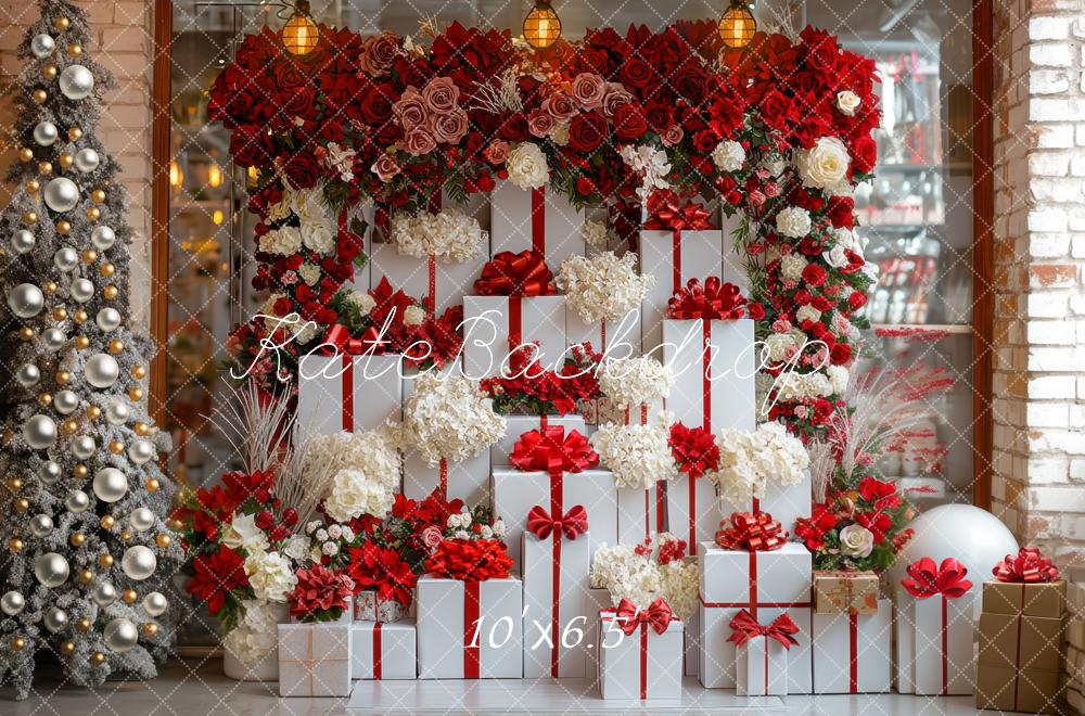 Kate Christmas Presents Red Backdrop Designed by Mini MakeBelieve - Kate Backdrop AU