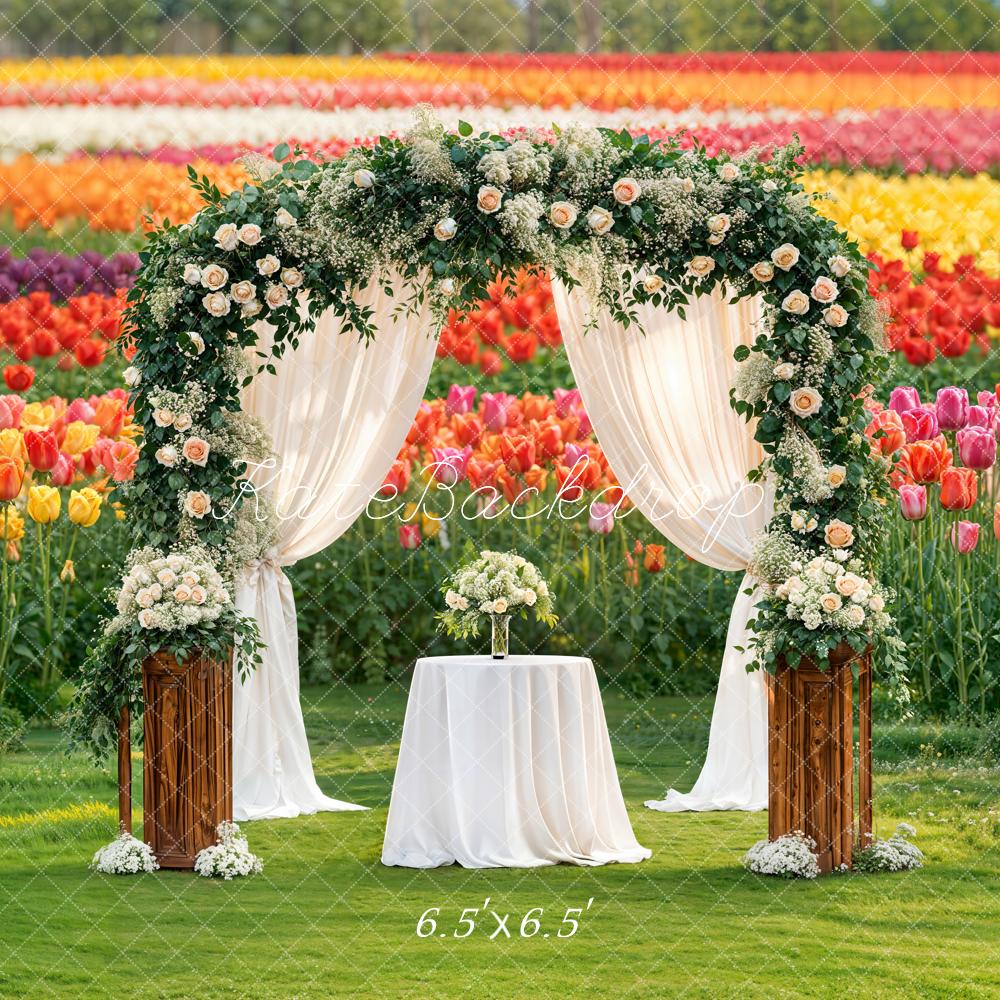 Kate Spring Wedding Tulip Field Backdrop Designed by Emetselch