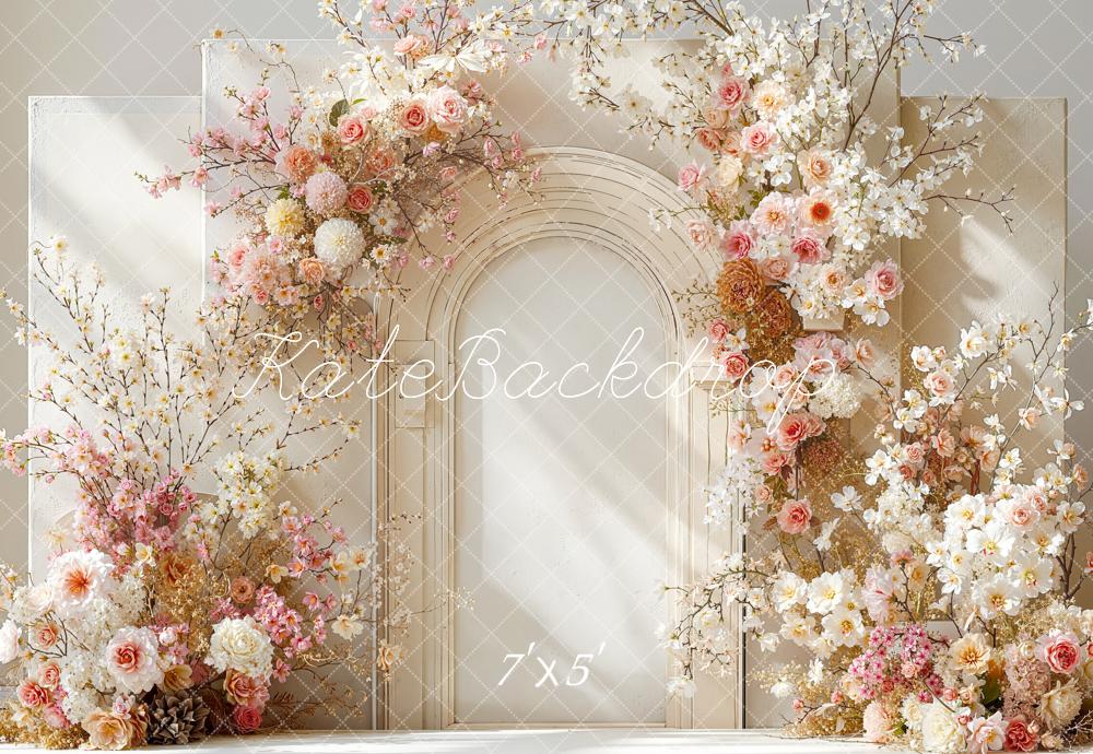 Kate Spring Flower Arch Cream Floral Backdrop Designed by Emetselch