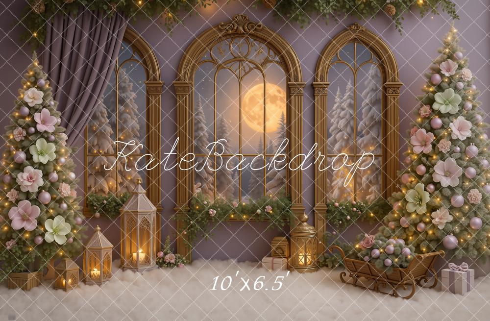 Kate Christmas Night Windows Backdrop Designed by Ashley Paul