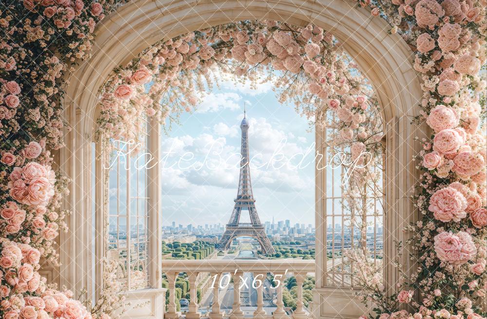 Kate Flower Arch Tower Window Spring Backdrop Designed by Emetselch - Kate Backdrop AU