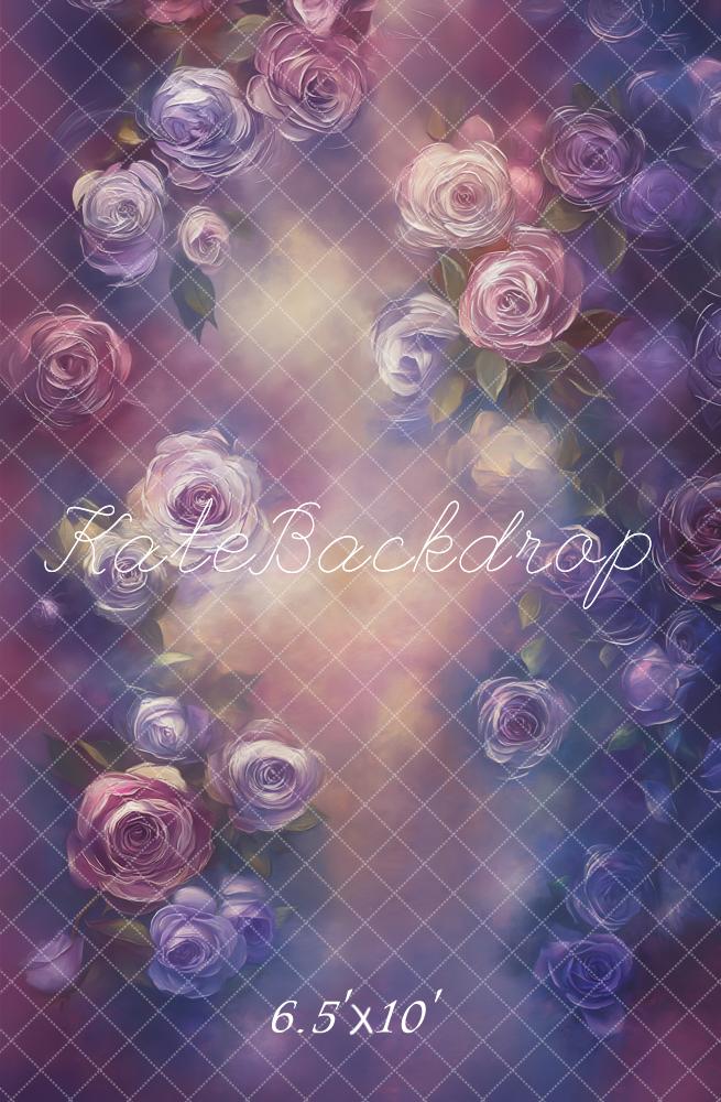 Kate Purple Roses Fine Art Fleece Backdrop Designed by Emetselch - Kate Backdrop AU