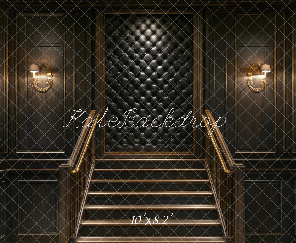 Kate Stairs Black Padded Wall Backdrop Designed by Mini MakeBelieve - Kate Backdrop AU