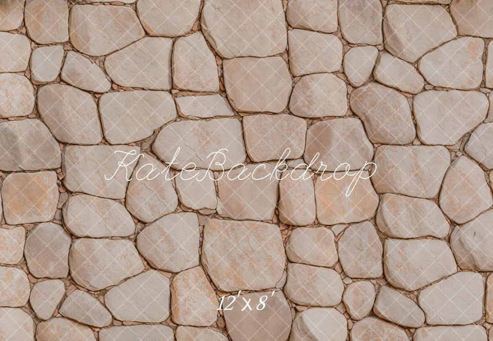 Kate Cobblestone Wall Texture Fleece Backdrop Designed by Emetselch