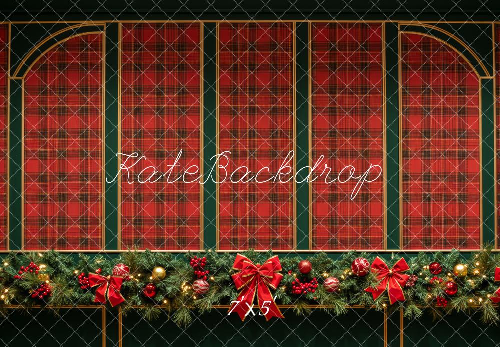 Kate Christmas Red Plaid Backdrop Designed by Patty Roberts