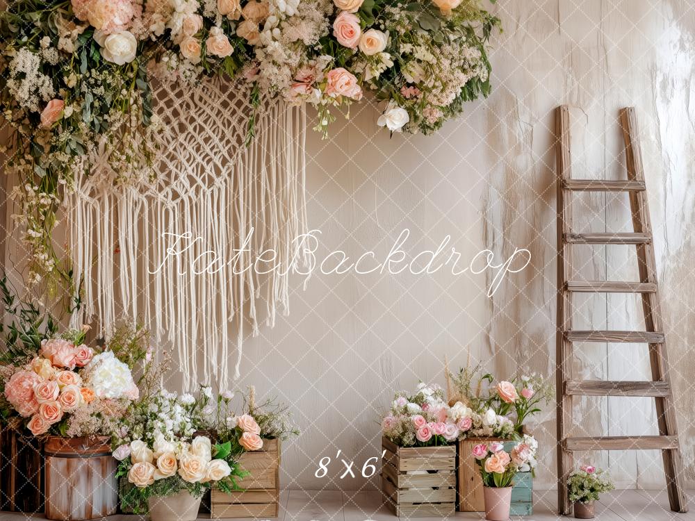 Kate Boho Macrame Flower Ladder Backdrop Designed by Patty Roberts