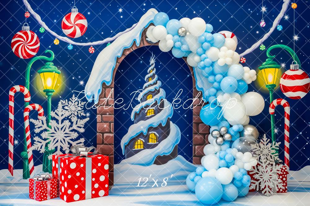 Kate Christmas Arch Balloons Candy Cane Backdrop Designed by Patty Roberts