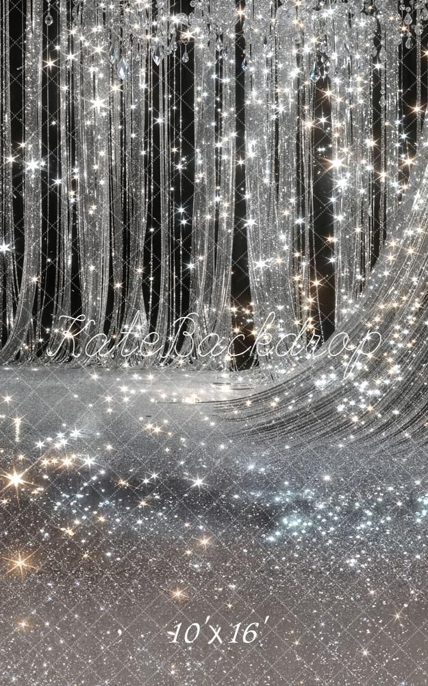 Kate Sweep Silver Strings Sparkle Backdrop Designed by Chain