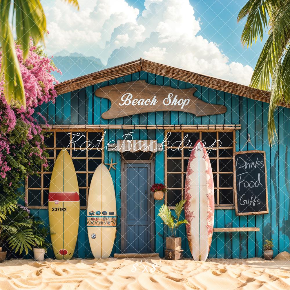 Kate Summer Beach Shop Surfboards Sand Backdrop Designed by Emetselch
