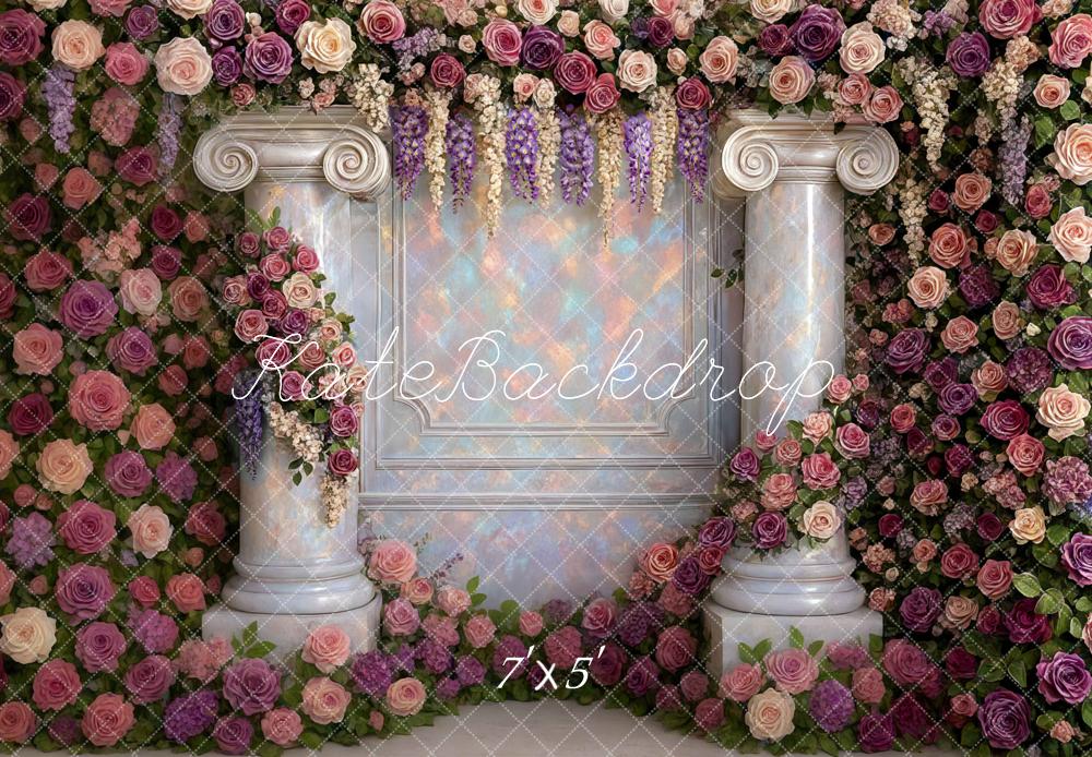 Kate Spring Flower Columns Wall Backdrop Designed by Mini MakeBelieve